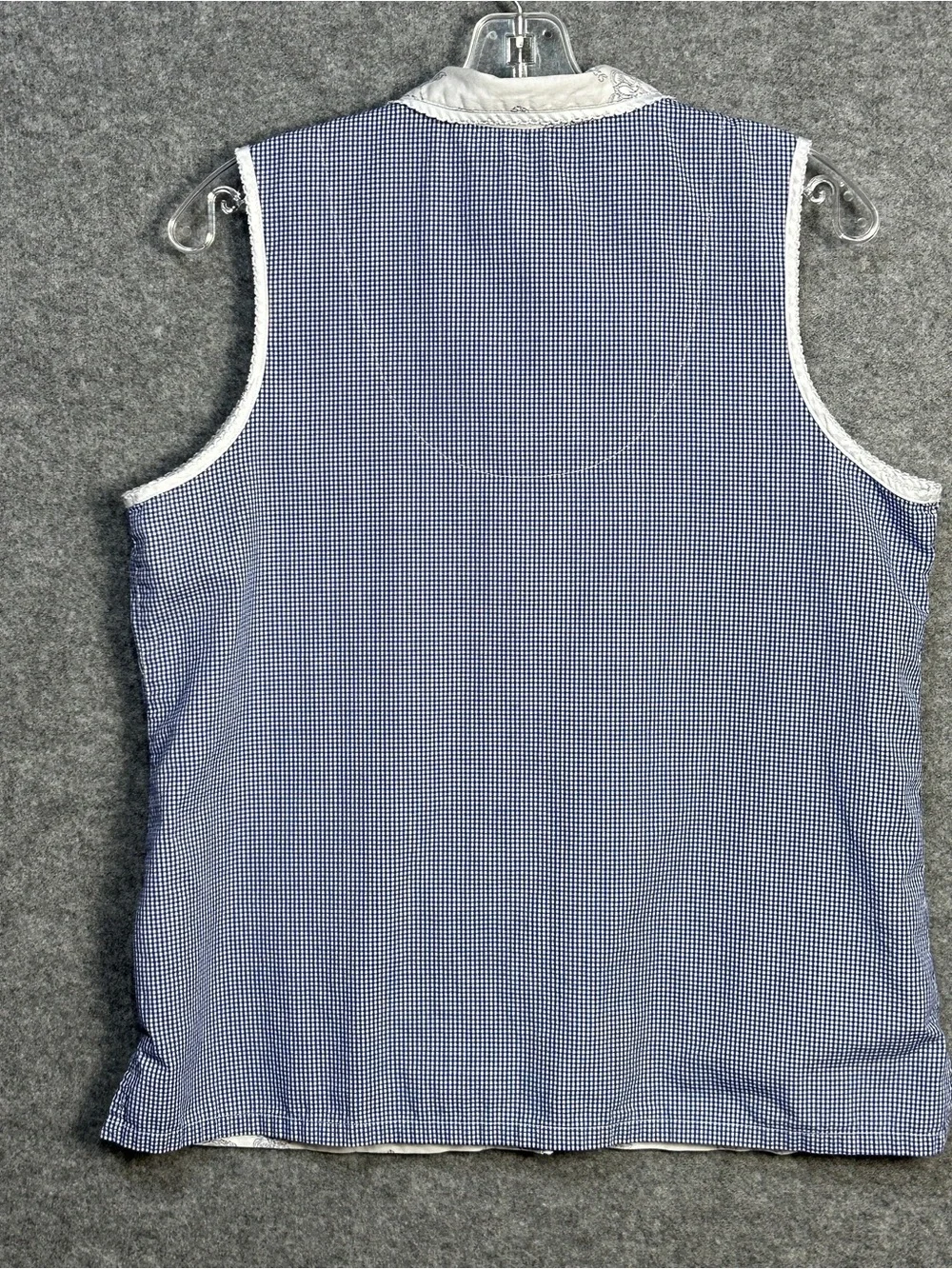 Celestial Dreams M Blue White Gingham PJ Lounge Set Sleeveless Top/Capri Pants